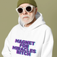 “Magnet for Miracles Bitch” Hoodie — Retro Glitch Graphic Pullover